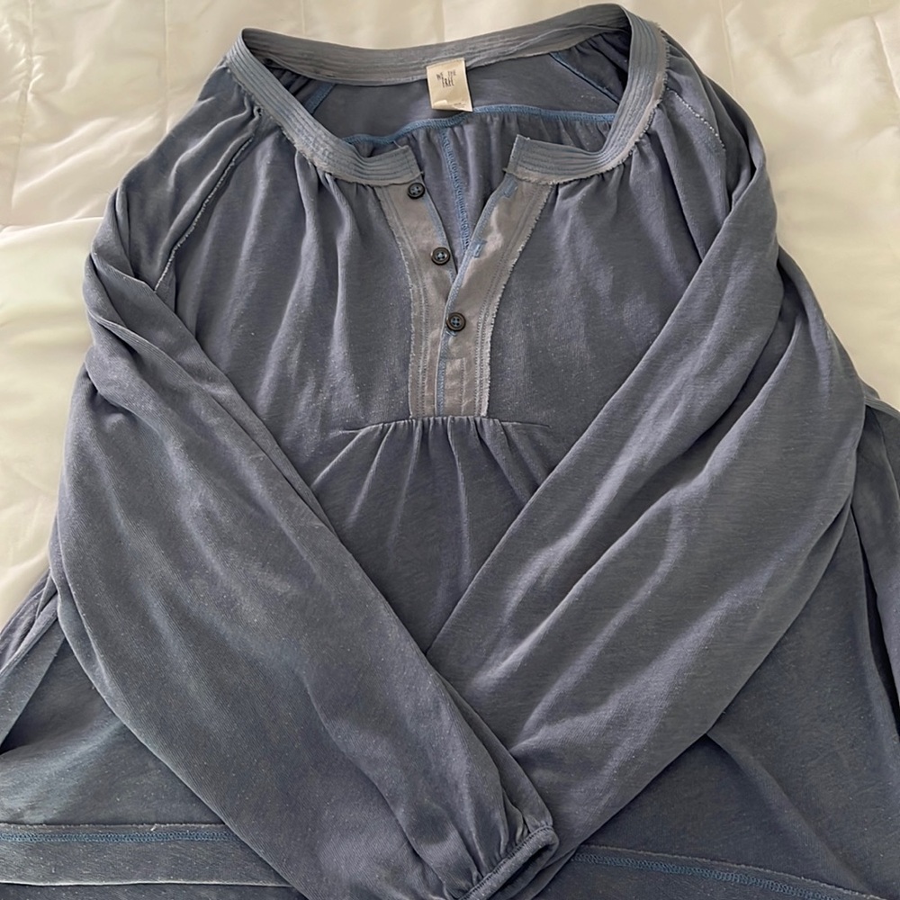 Blue Free People Blouse